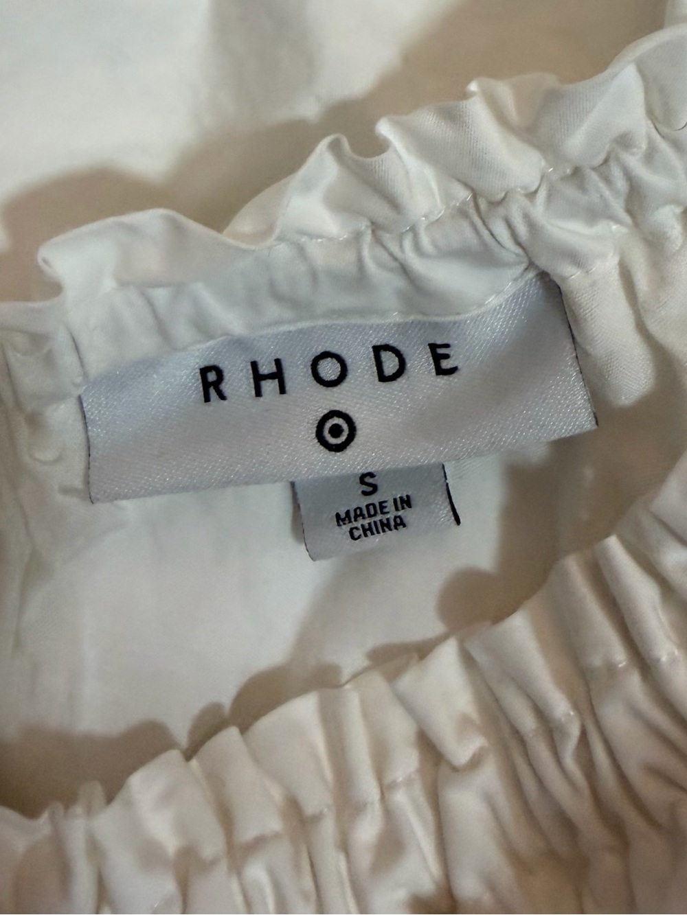 RHODE White Ruffled Neck Blouse - Picture 3 of 3